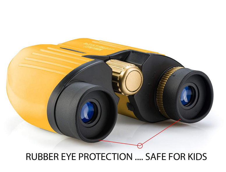 Kids Binoculars Girls for 3-12 Years Boys Girls 8x21 High-Resolution Real Optics Mini Compact Binocular Toys Shockproof Waterproof Folding (Yellow)