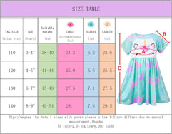 Play Tailor Doll and Girl Matching Nightgown Unicorn Outfit Pajamas Night Dress for Girls and 18" Dolls Clothes