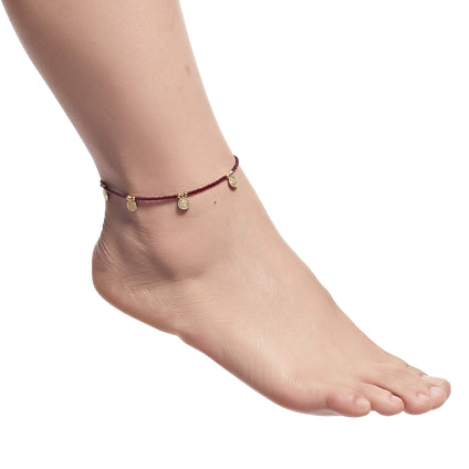 Alwan Gold Plated Long Size Anklet for Women - EE3515FLDR