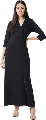 Miss Olive Women's Crepe A-line Maxi Dress