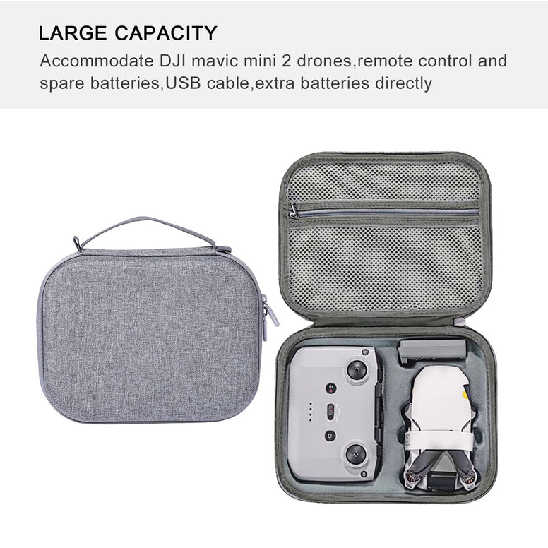 Mavic Mini 2 Carrying Case, Handheld Carrying Case for DJI Mavic Mini 2 Drone Accessories Large Capacity Storage Travel Box Waterproof Drone Storage Bag Compatible with DJI Mini 2 Drone (Grey)