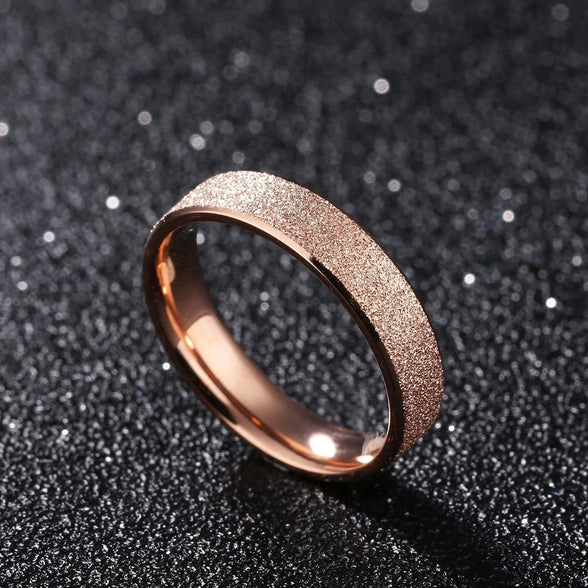 Yellow Chimes Dazzling Stardust Rose Gold Stainless Steel Ring for Girls & Women (YCFJRG-070SRH-RG)