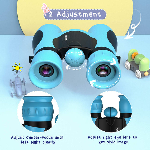 Binoculars Children's Magnification 8 x 21, Gift Boy Mini Binoculars Children's Toy from 3-12 Years, School Boy Outdoor Toy Telescope Children's Day Gifts for Small Boys