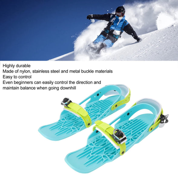 Mini Short Ski Skates for Snow, Outdoor Skiing Short Snowskates Snowblades Skiboards, Adjusable Outdoor Ski Shoes for Winter Shoes, for Winter Sport Skiing Equipment (Adults)