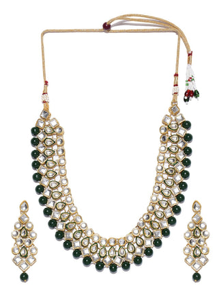 Shining Diva Fashion Gold Plated Jewellery Set for Women (Green)(rrsd7818s)