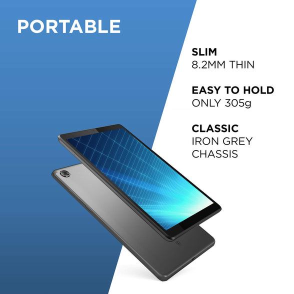 Lenovo Tab M8 8 Inch HD Tablet – (Quad Core 2.0 GHz, 2 GB RAM, 32 GB eMMC, Android Pie) – Iron Grey