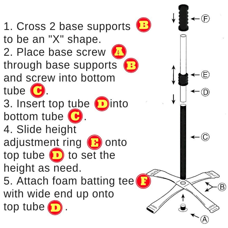 Macro Giant 24 Inch T Ball, Tee Ball, T-Ball Set, 1 Foam Bat, 8 Foam Baseballs, Multi Colors, Training Practice, Youth Batting Trainer Beginner, School Playground, Kid Gift