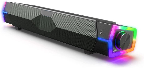 Computer Speakers, Dynamic RGB Computer Sound Bar, Bluetooth & USB Powered PC Speakers, HiFi Stereo Gaming Speakers for Desktop