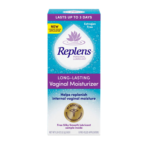 Replens Long-Lasting l Moisturizer with single-use applicator, 8 Count (Pack of 1)