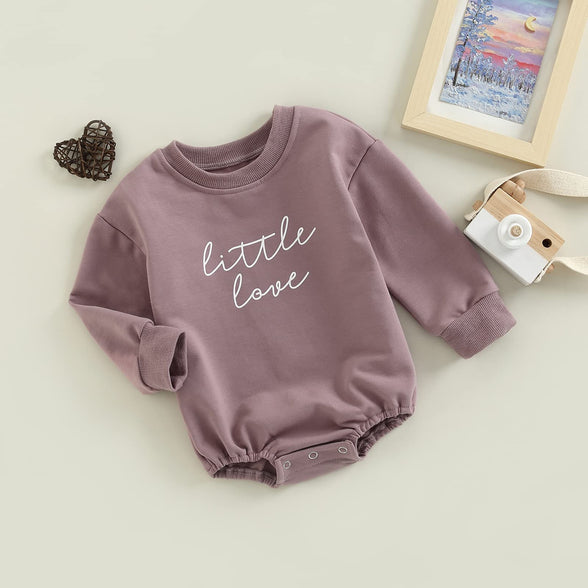 MERSARIPHY Baby Girl Boy Sweatshirt Romper Newborn Crewneck Long Sleeve One Piece Bubble Bodysuit Fall Neutral Infant Clothes 3-6 Months