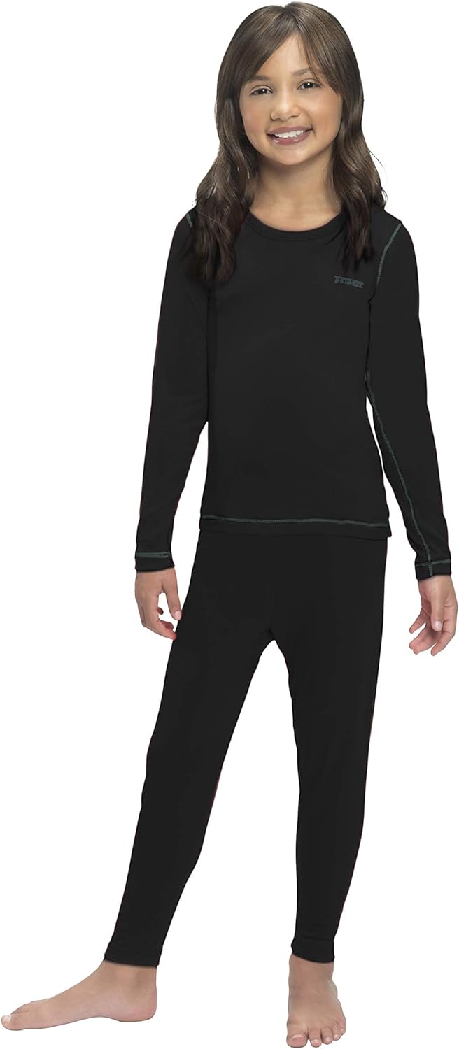 Thermal Underwear for Girls (Thermal Long Johns) Sleeve Shirt & Pants Set, Base Layer w/Leggings Bottoms Ski/Extreme Cold