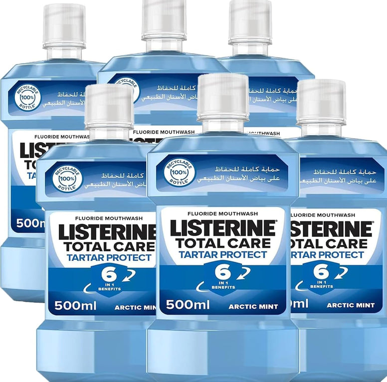 Listerine Total Care Tartar Protect Mouthwash, Pack of 3x500ml, Mouth Freshener from Listerine for a Fresh Healthy Breath, 24 Hour Protection Against Plaque for a Healthier Mouth