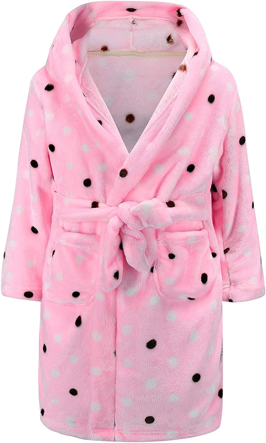 Kids Hooded Bathrobe Girls Soft Plush Hooded Flannel Pajamas Sleepwear Boys Spa Robe