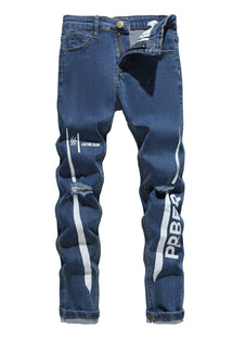 Boy's Slim Fit Skinny Fit Ripped Destroyed Distressed Stretch Slim Jeans