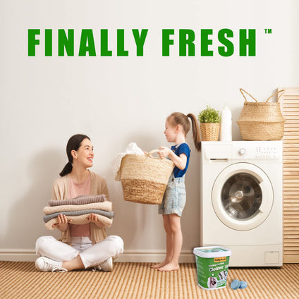 Finally Fresh Washing Machine Cleaner for Front Loaders & Top loaders, 20 Packs Washer Cleaner, Washer Machine Cleaner for Sensitive Skin, Suitable for All Washing Machine Include HE Washing Machines.