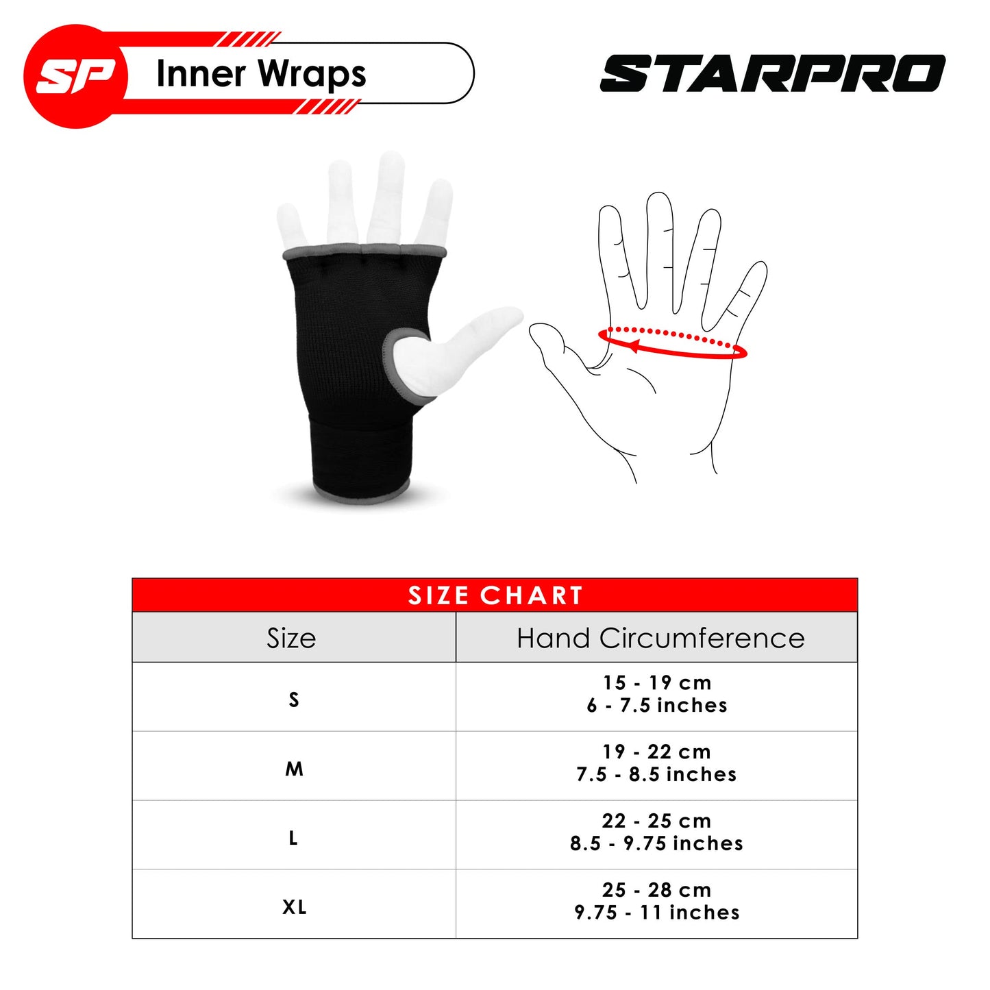 Starpro | Original Boxing Wraps Men & Women | Many Colors | Thumb & Loop | Boxing Hand Wraps for Boxing Gloves Men, Boxing Hand Wraps for Men, Boxing Wraps Women, Hand Wraps for Boxing Gloves Women (Large)