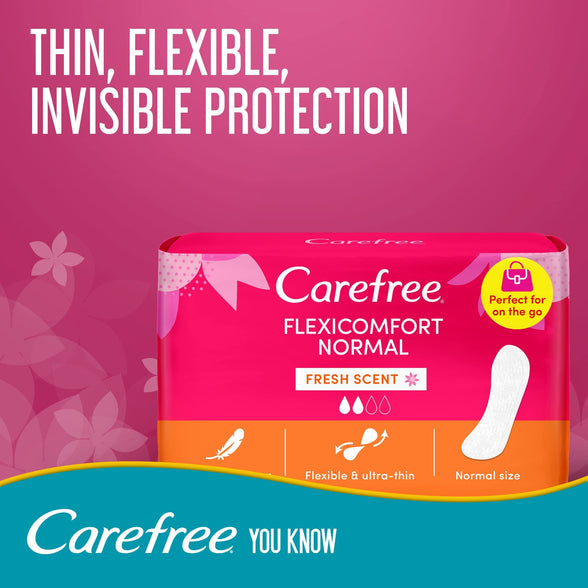 Carefree Daily Panty Liners, FlexiComfort, Fresh Scent, Pack of 40