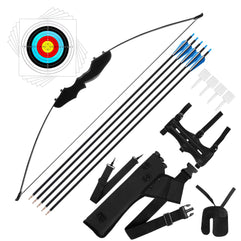 DOSTYLE Archery Takedown Recurve Bow and Arrow Set Hunting Long Bow Kit for Outdoor Shooting Training