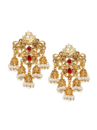 Zaveri Pearls Designer Gold Plated Jhumki Earring For Women-ZPFK7607