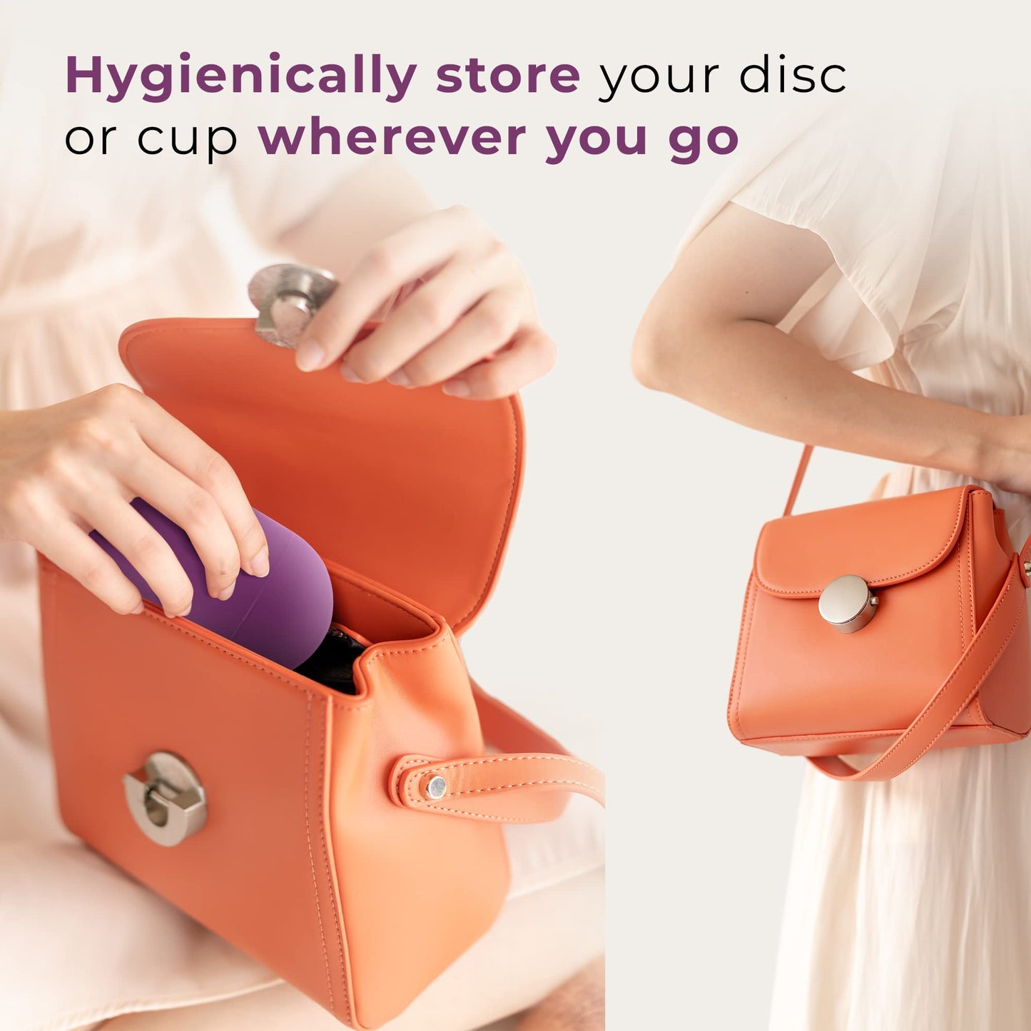 EcoBlossom Menstrual Cup Case and Sterilizer - Reusable Silicone Sterilizing Holder - Cleaner Period for You and Your Disc or Cup - Portable Cleaning Container & Microwave Steamer (Purple)