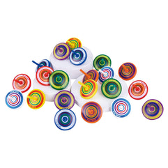 WODI Wood Stripe Spinning Tops,21 Pcs/Set Handmade Painted Wooden Colorful Gyroscopes Educational Kindergarten Toys Standard Tops,Develop Curiosity & Good Motor Skills,Great Party Gift and prizes.