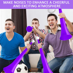 Outus 4 Pieces Collapsible Stadium Horn 24 Inch Vuvuzela Plastic Trumpet Horn Blow Horn Noisemakers for Sporting Events Graduation Games School Sports Party Supplies Favors Accessories (Purple)