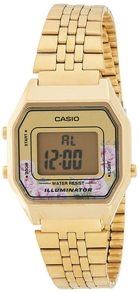 Casio Women's Dial Stainless Steel Band Watch, For Unisex (Gold)