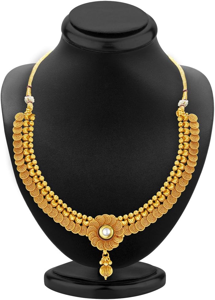 Sukkhi Floral Gold Plated Wedding Jewellery Kundan Choker Necklace Set For Women (2550Ngldpp1800)