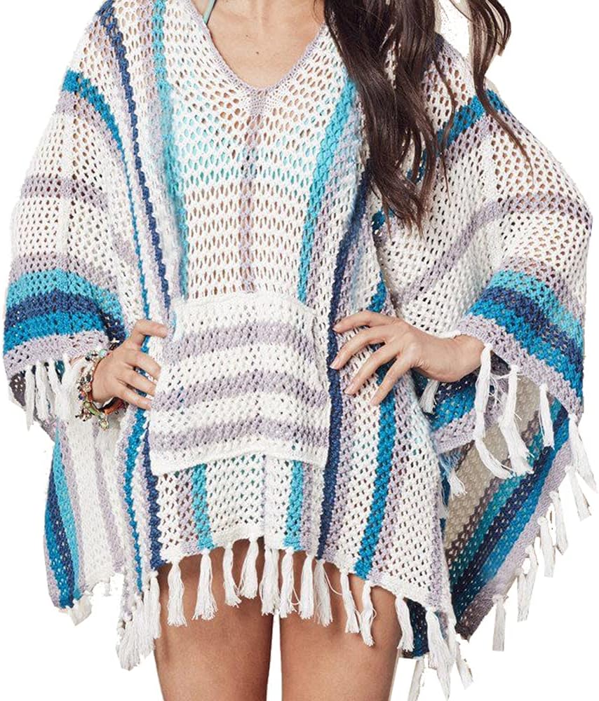 YouKD Women's Bohemian Tunic Tops Loungewear Dress Beach Cover Up Robes