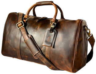 Leather Duffel Bags For Men Women - Airplane Underseat Carry On Luggage By Rustic Town