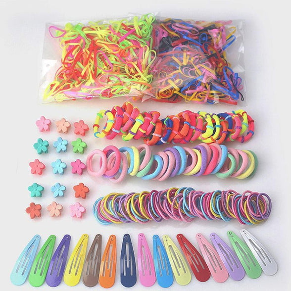 Girls Hair Accessories Set,780 Pcs Kids Hair Accessories Gift Set,Bow Hair Clip Flower Hair Clip Elastic Rubber Hair Ties Hair Clips for Girls and Little Girls Baby Kids