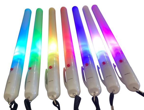 Glowtopia LED Premium 7" Glow Sticks - Flashing Multicoloured Glowsticks Party Fitness (Wrist Length Lanyard, 6 Pack)