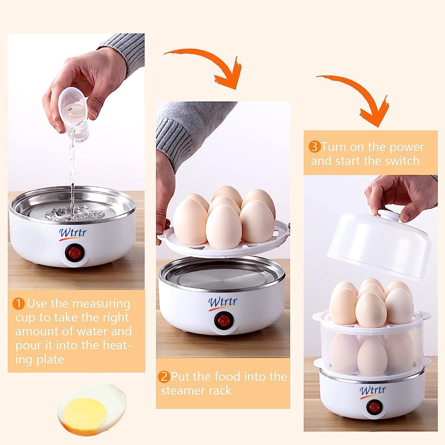 Wtrtr Egg Boiler，7-14pcs Egg Cooker，Egg Steamer Maker，egg holder