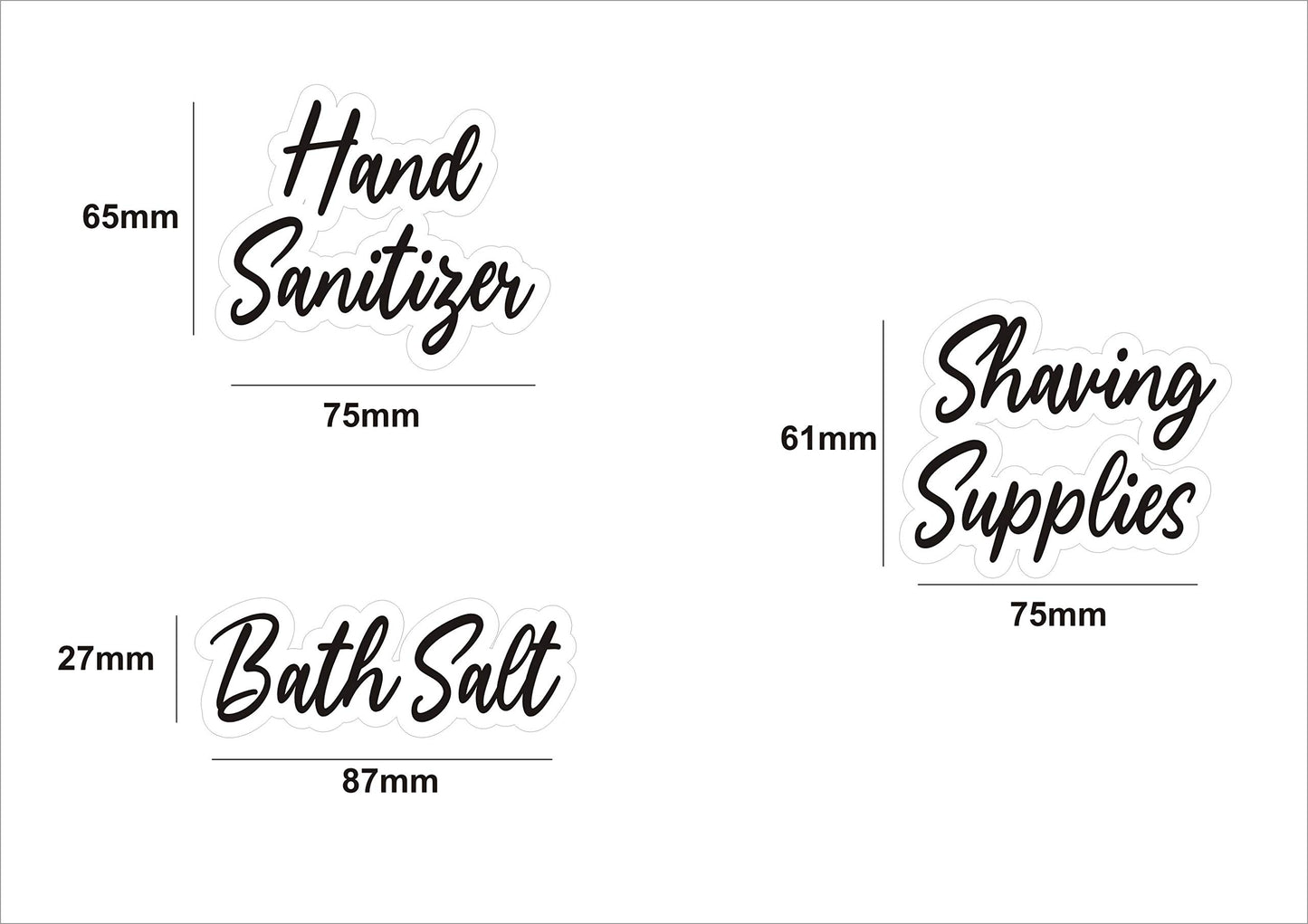 Premify Bathroom Labels, Bathroom Organizing Stickers – Bath Beauty & Makeup Preprinted Sticker. Water Resistant Clear Vinyl Label (Set of 120 – Black Script Bathroom Stickers)