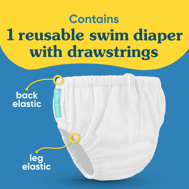 CHARLIE BANANA Baby REUsable And Washable Swim Diaper For Boys Or Girls, Delicious Donuts, Medium