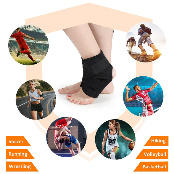 AMERTEER Ankle Support, Adjustable Compression Ankle Braces for Plantar Fasciitis and Ankle Suppor, Stabilize Ligaments, Eases Pain Swelling, One Size Fits All (Men & Women)