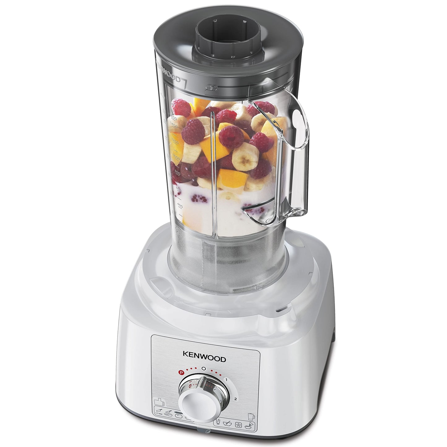 Kenwood Food Processor 1000W Multi-Functional With 3L Bowl, 2 Stainless Steel Disks, Blender, Grinder Mill, Whisk, Dough Maker Fdp65.400Wh White