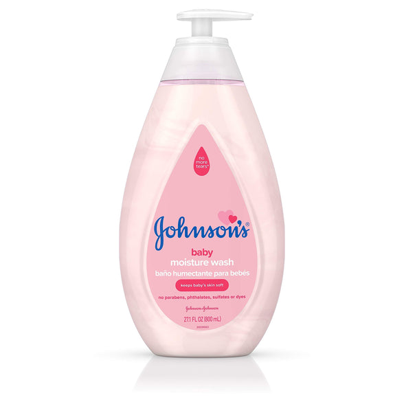 Johnson's Baby Body Moisture Wash for Gentle Baby Skin Care, Sulfate-Free, Tear-Free, Hypoallergenic Baby Wash, 27.1 fl. oz