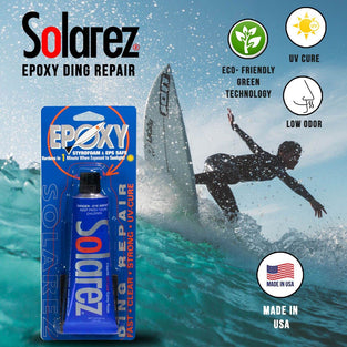 SOLAREZ UV Cure Epoxy Ding Resin Paddle Board & Surfboard Repair Kit (Tube, 1oz)