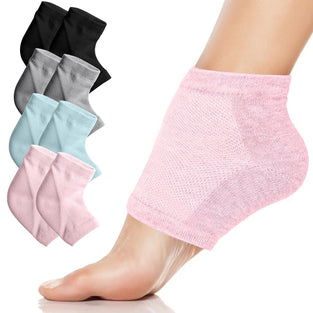 Moisturizing Heel Gel Socks, KASTWAVE Heal Dry Cracked Dead Skin Foot Care Softener Pedicure Spa Sock Set, 4Pairs Soft Silicone Lotion Ankle Sleeves to Repair Eczema Callus Rough Pain Relief Treatment