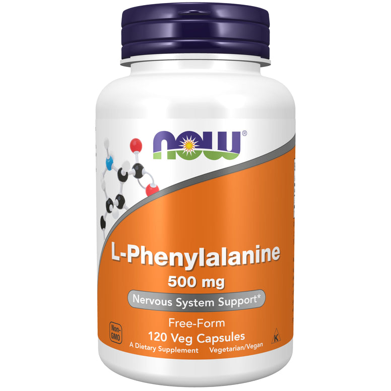 NOW Supplements, L-Phenylalanine 500 mg, Nervous System Support*, Amino Acid, 120 Veg Capsules