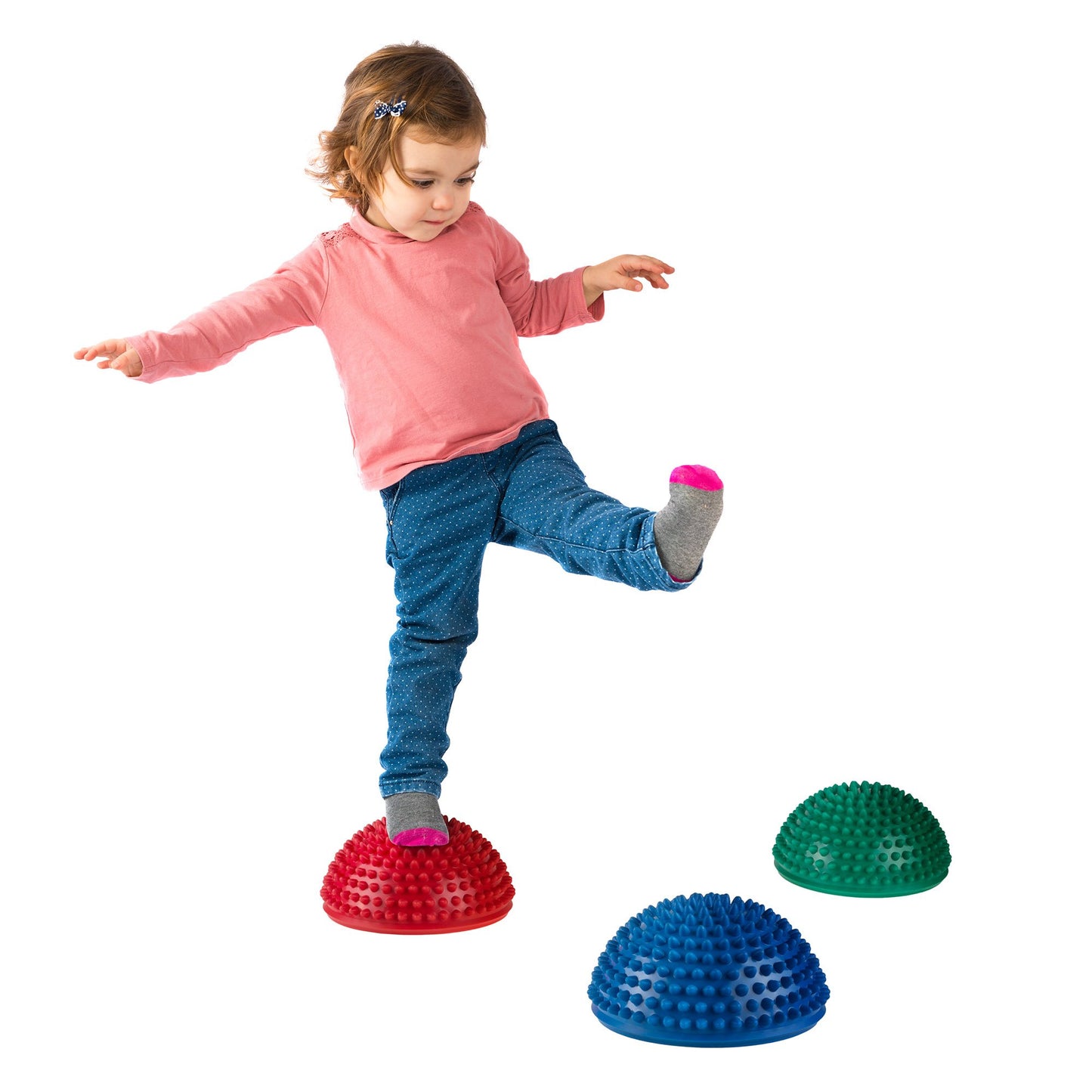 Hey! Play! Balance Pods- Hedgehog Style Balancing and Stability Half Dome Stepping Stones for Exercise- Set of 6 for Kids and Adults