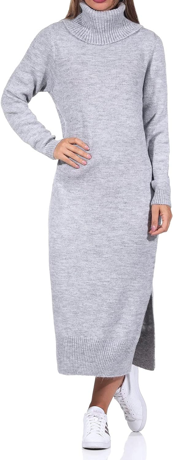 ONLY Women's Onlbrandie L/S Roll Neck Dress KNT Noos