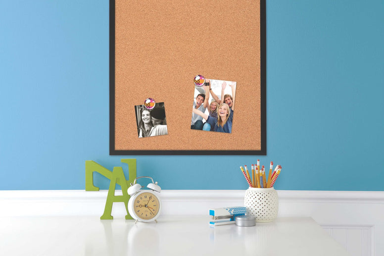 Nobo Small Cork Notice Board With Black Frame, Wall Mountable, Includes Fixing Kit, Home/Office, 585 x 430 mm, 1903776