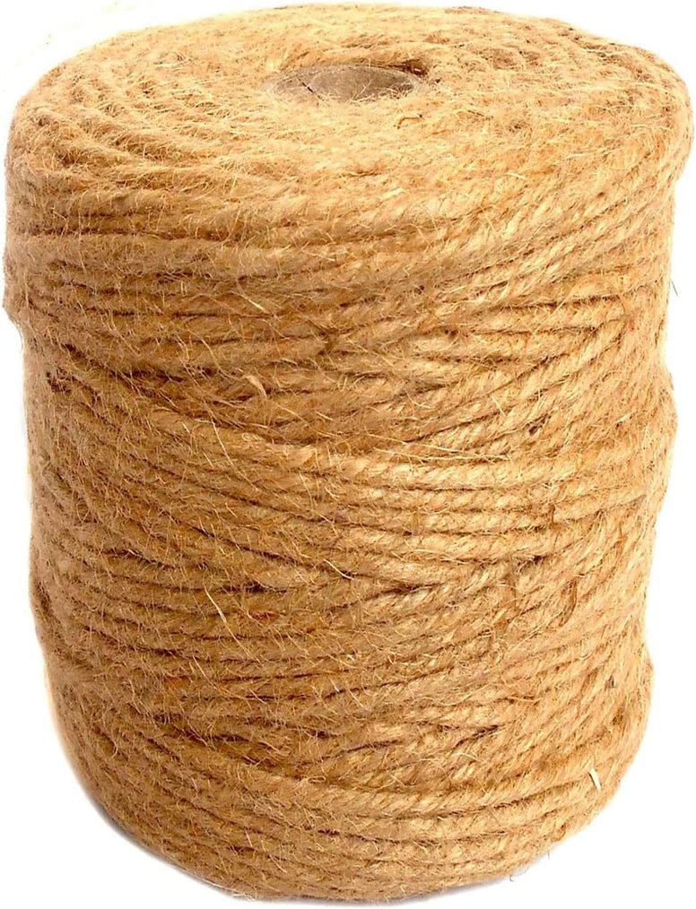 PREMIFY Natural Jute Twine, 100m/330 Feet Brown Thick Jute Rope. 3mm/4Ply Jute String for Floristry, DIY Arts & Crafts, Gifts Wrapping, Decoration, Bundling, Garden & Recycling