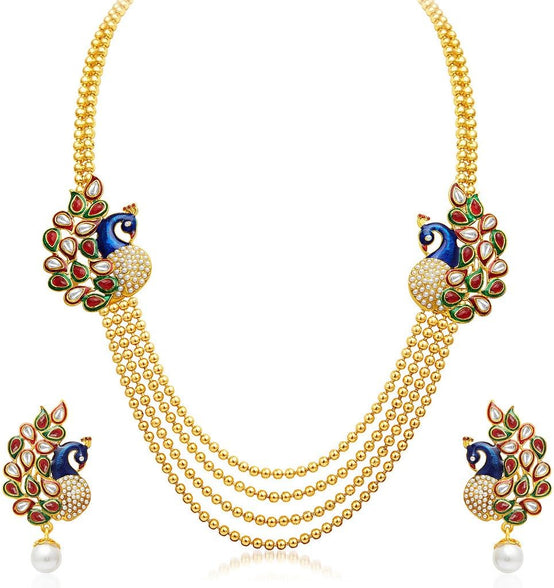 Sukkhi Elegant Gold Plated Wedding Jewellery Choker Necklace Set for Women