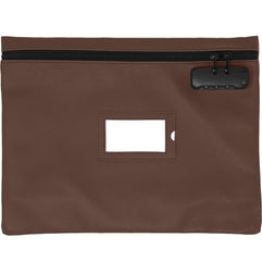 Notary Bag with Lock | 14x11 inch | Dark Brown | Zipper Notary Supplies Bag | Locking Notary Bag for Notary Kit, Stamp, Embosser, Ink Pad, and Valuables | Locking Document Bag | Journal Carrying Case