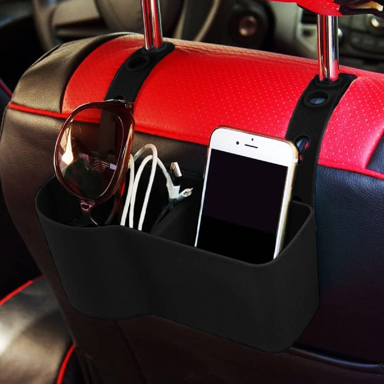 Womdee Car Cup Holder Organizer, Womdee Seat Back Headrest Organizer Drink Pocket Food Tray Removal, Universal caddy tray Portable Car Drink Storage Box Coffee Holder (Black)