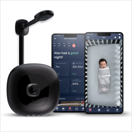 Nanit Pro Smart Baby Monitor & Wall Mount - 1080p Secure Wi-Fi Video Camera, Sensor-Free Sleep & Breathing Motion Tracker, 2-Way Audio, Sound & Motion Alerts, Night Vision, and Breathing Band - Black