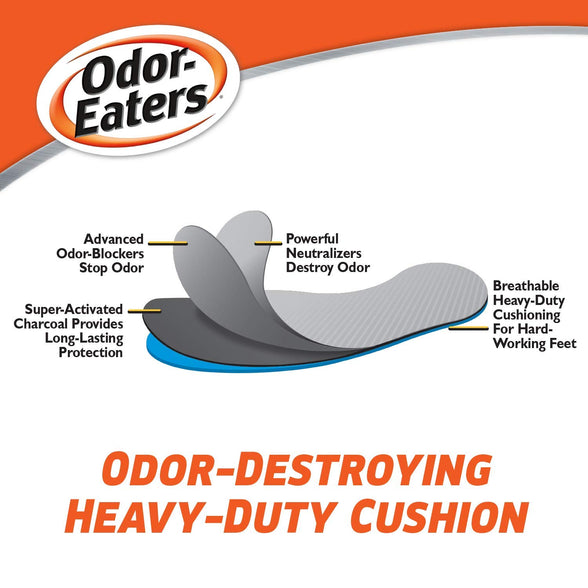 Odor-Eaters Ultra Durable, Heavy Duty Cushioning Insoles, 1 pair (Pack of 4)